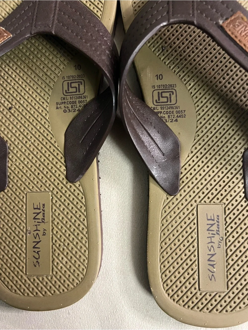 🌞 Sunshine by Relaxo Men’s Sandals Size 10 Brown/Tan Comfort Thong Sandals 🌞
